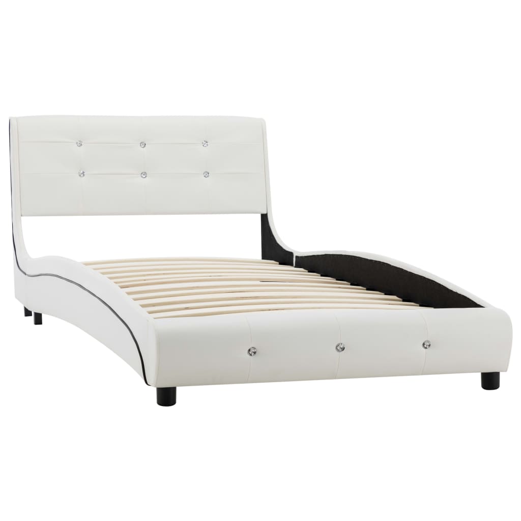 Giroletto senza Materasso Bianco in Similpelle 90x200 cm