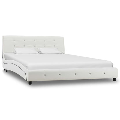 Giroletto con LED senza Materasso Bianco Similpelle 140x200 cm