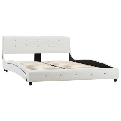 Giroletto con LED senza Materasso Bianco Similpelle 140x200 cm