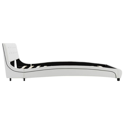 Giroletto con LED senza Materasso Bianco Similpelle 140x200 cm