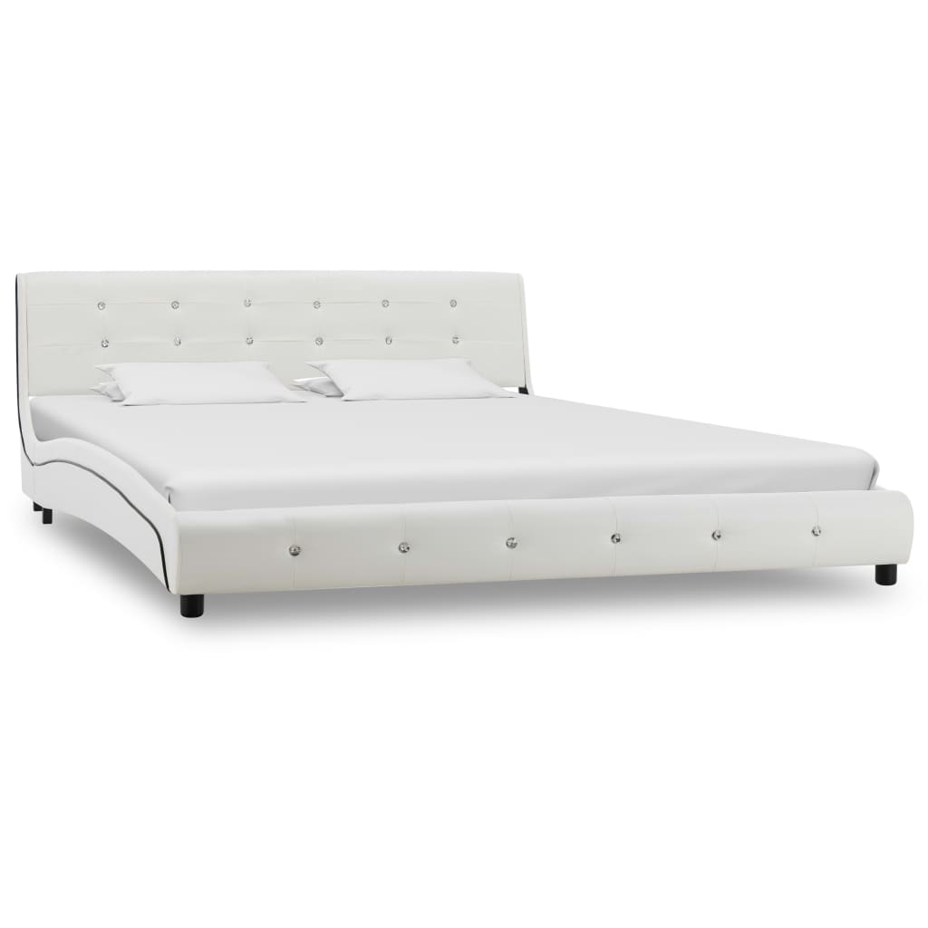 Giroletto senza Materasso Bianco in Similpelle 160x200 cm