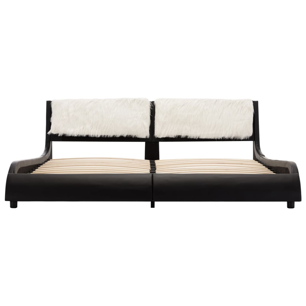Giroletto senza Materasso Nero e Bianco Similpelle 180x200 cm