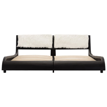 Giroletto senza Materasso Nero e Bianco Similpelle 180x200 cm