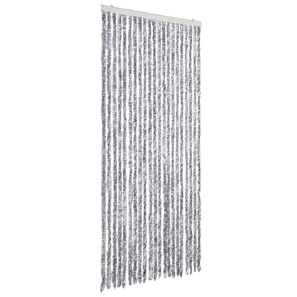 Zanzariera Bianco e Grigio 90x220 cm Ciniglia