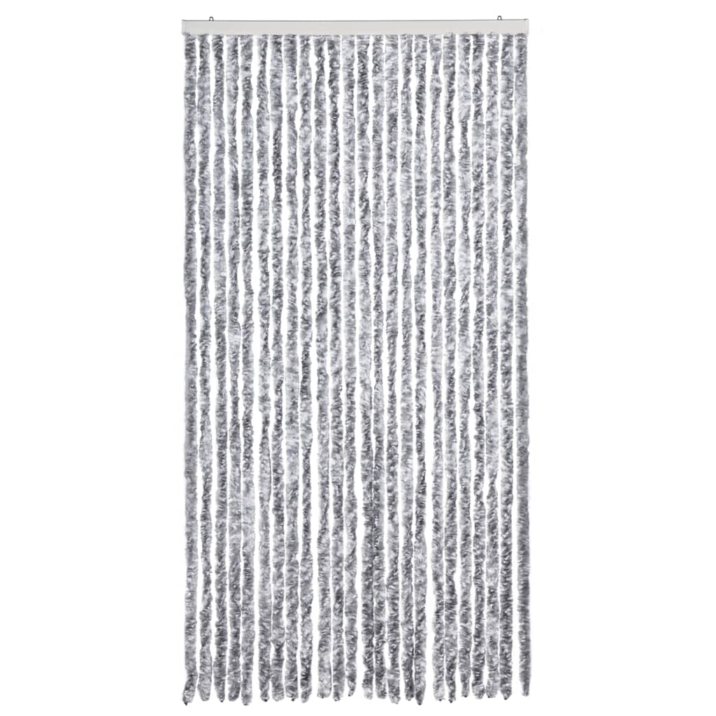 Zanzariera Bianco e Grigio 100x220 cm Ciniglia