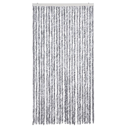 Zanzariera Bianco e Grigio 100x220 cm Ciniglia