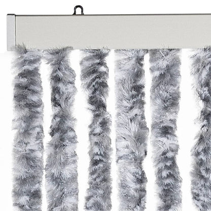 Zanzariera Bianco e Grigio 100x220 cm Ciniglia