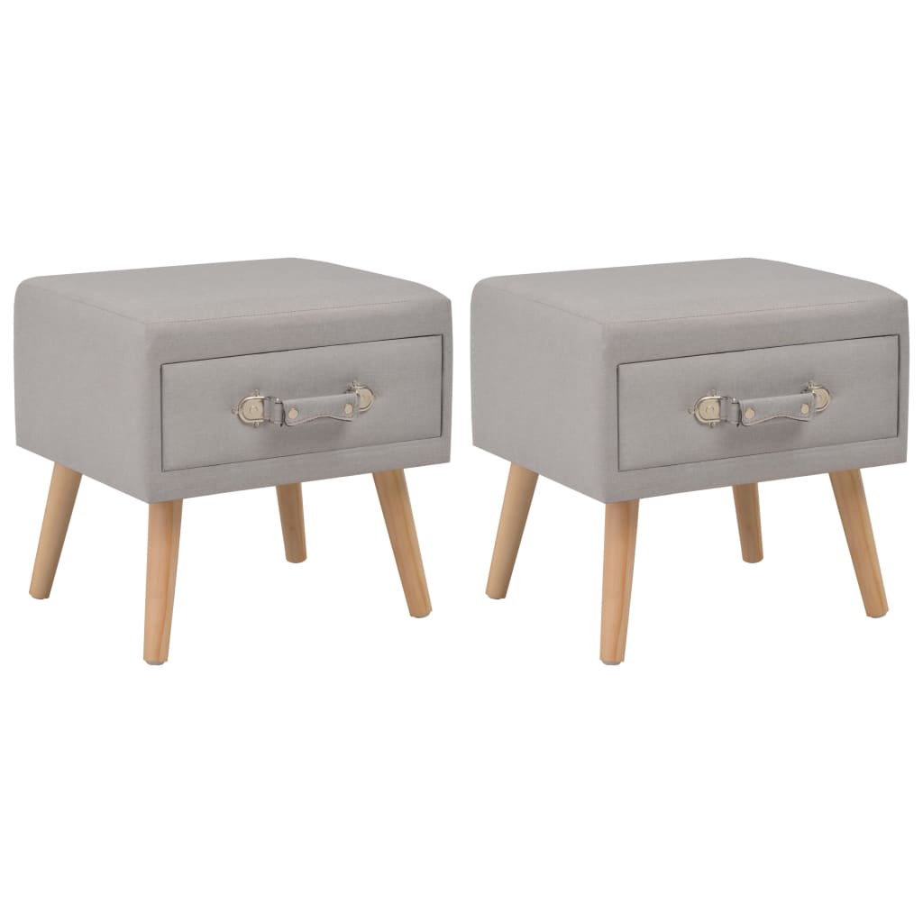Comodini Grigi 2 pz 40x35x40 cm in Tessuto