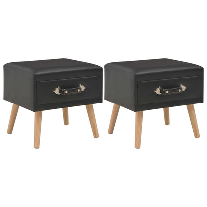 Comodini Neri 2 pz 40x35x40 cm in Similpelle