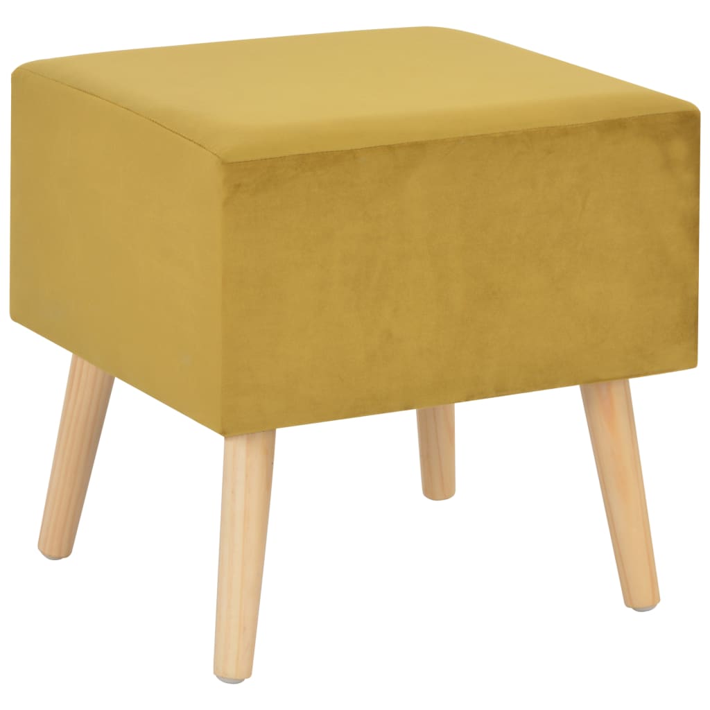 Comodini Senape 2 pz 40x35x40 cm in Velluto