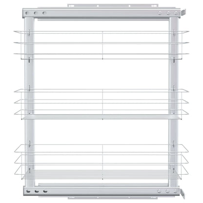 Cestino da Cucina in Rete a 3 Livelli Argento 47x25x56 cm