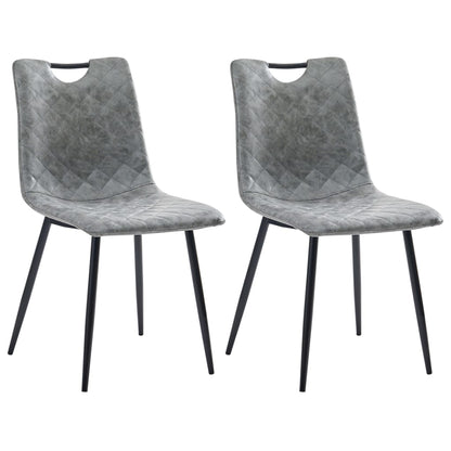 Sedie da Pranzo 2 pz Grigio Scuro in Similpelle