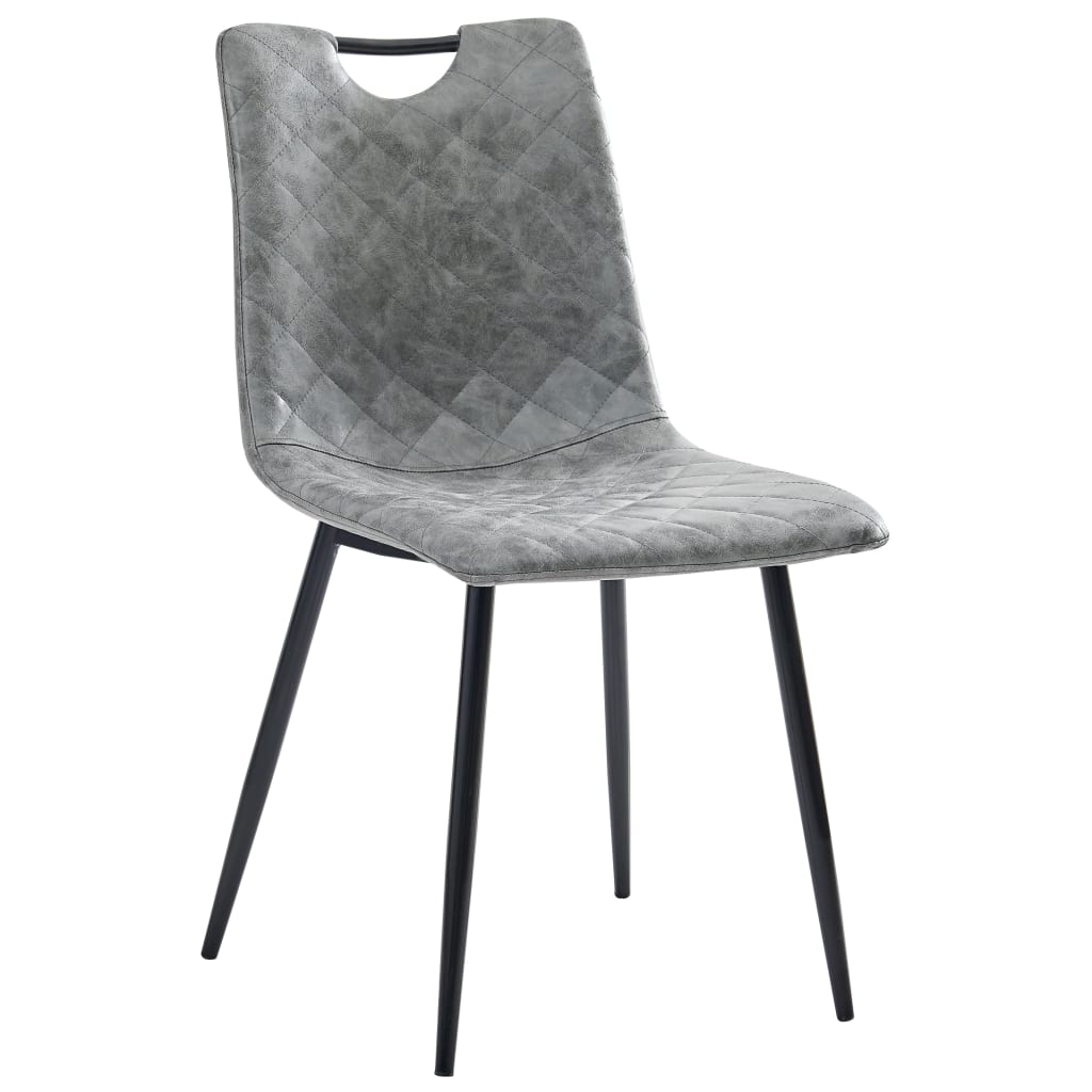 Sedie da Pranzo 2 pz Grigio Scuro in Similpelle