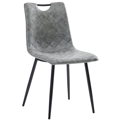 Sedie da Pranzo 2 pz Grigio Scuro in Similpelle