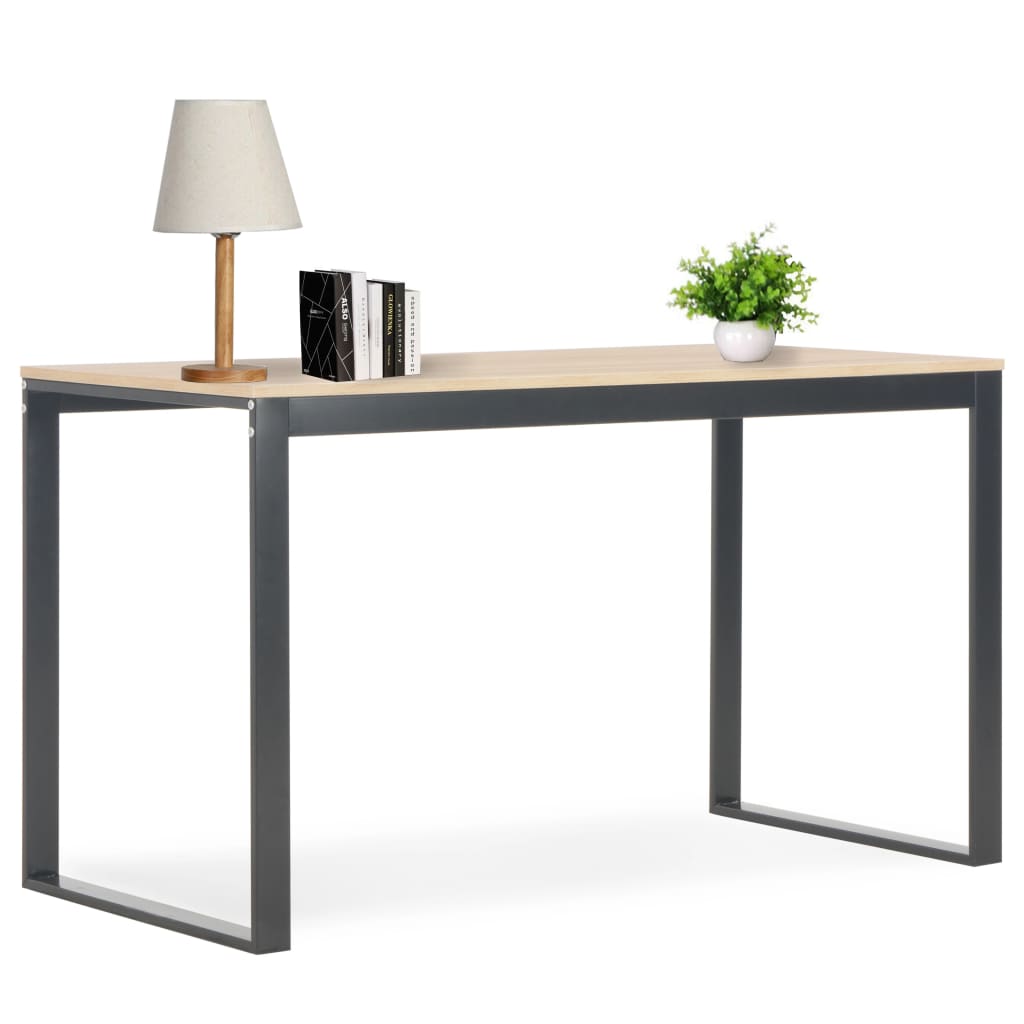 Scrivania per Computer Nera e Rovere 120x60x70 cm