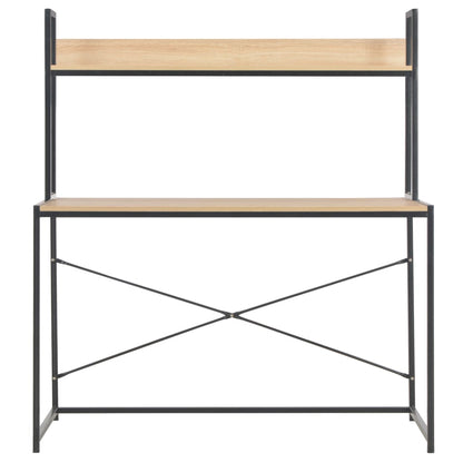 Scrivania per Computer Nera e Rovere 120x60x138 cm