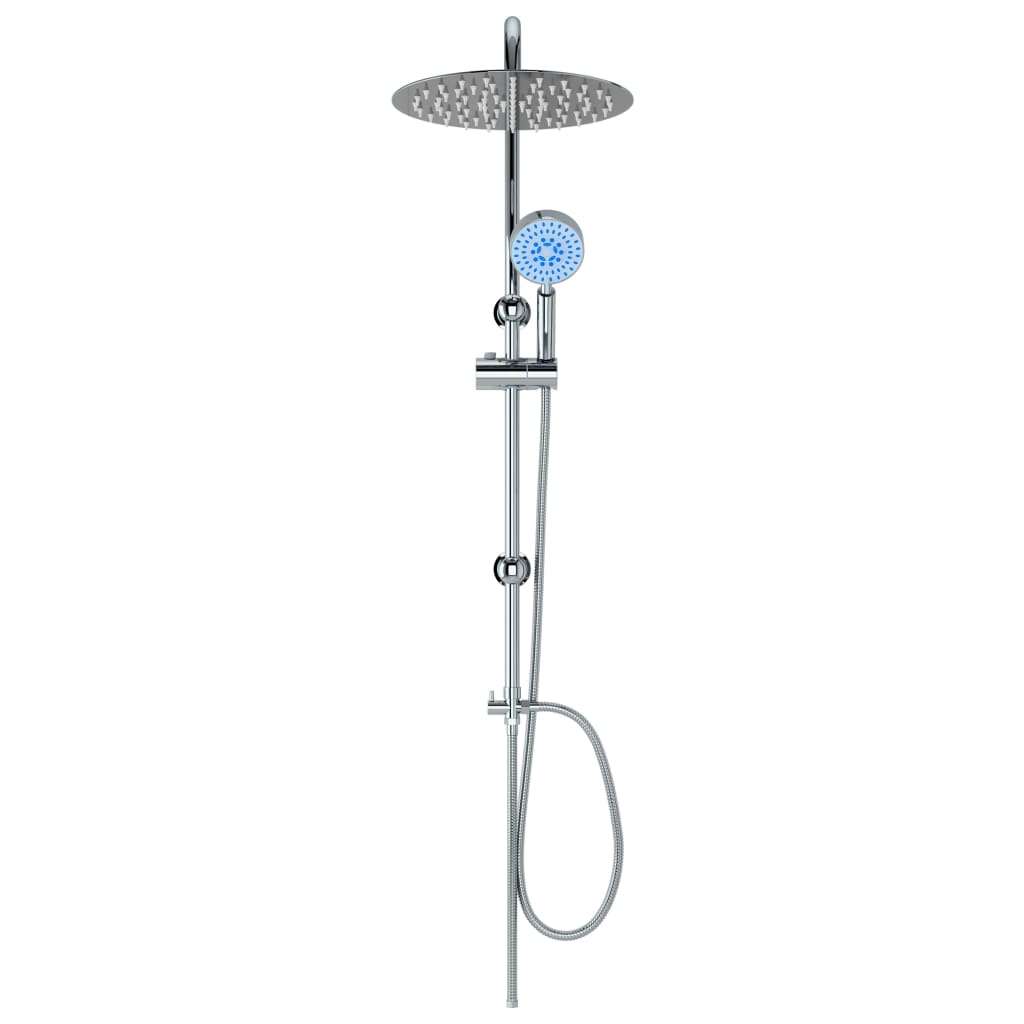 Set per Doccia a Doppio Soffione con Doccetta Acciaio Inox