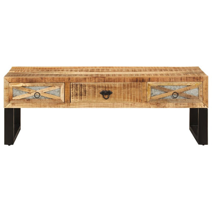 Tavolino da Salotto 110x50x38 cm in Legno Massello di Mango