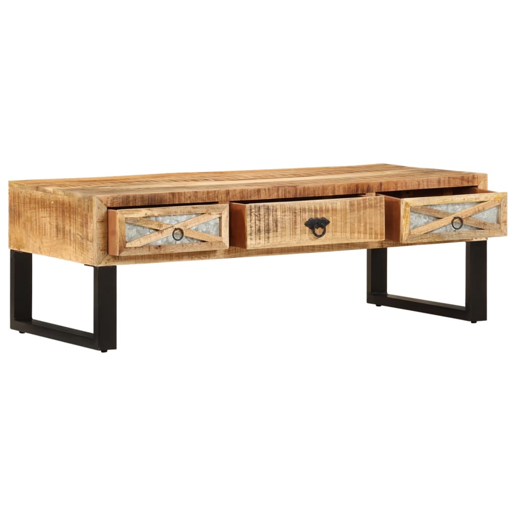 Tavolino da Salotto 110x50x38 cm in Legno Massello di Mango