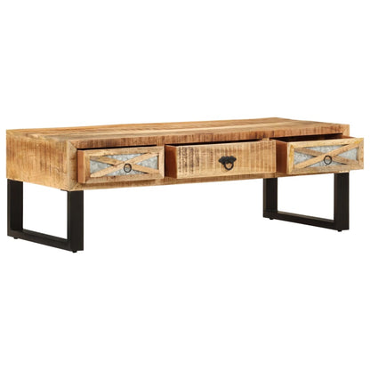 Tavolino da Salotto 110x50x38 cm in Legno Massello di Mango