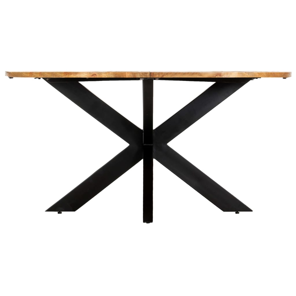 Tavolo da Pranzo Rotondo 150x76cm in Legno Massello di Mango