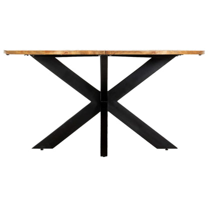 Tavolo da Pranzo Rotondo 150x76cm in Legno Massello di Mango