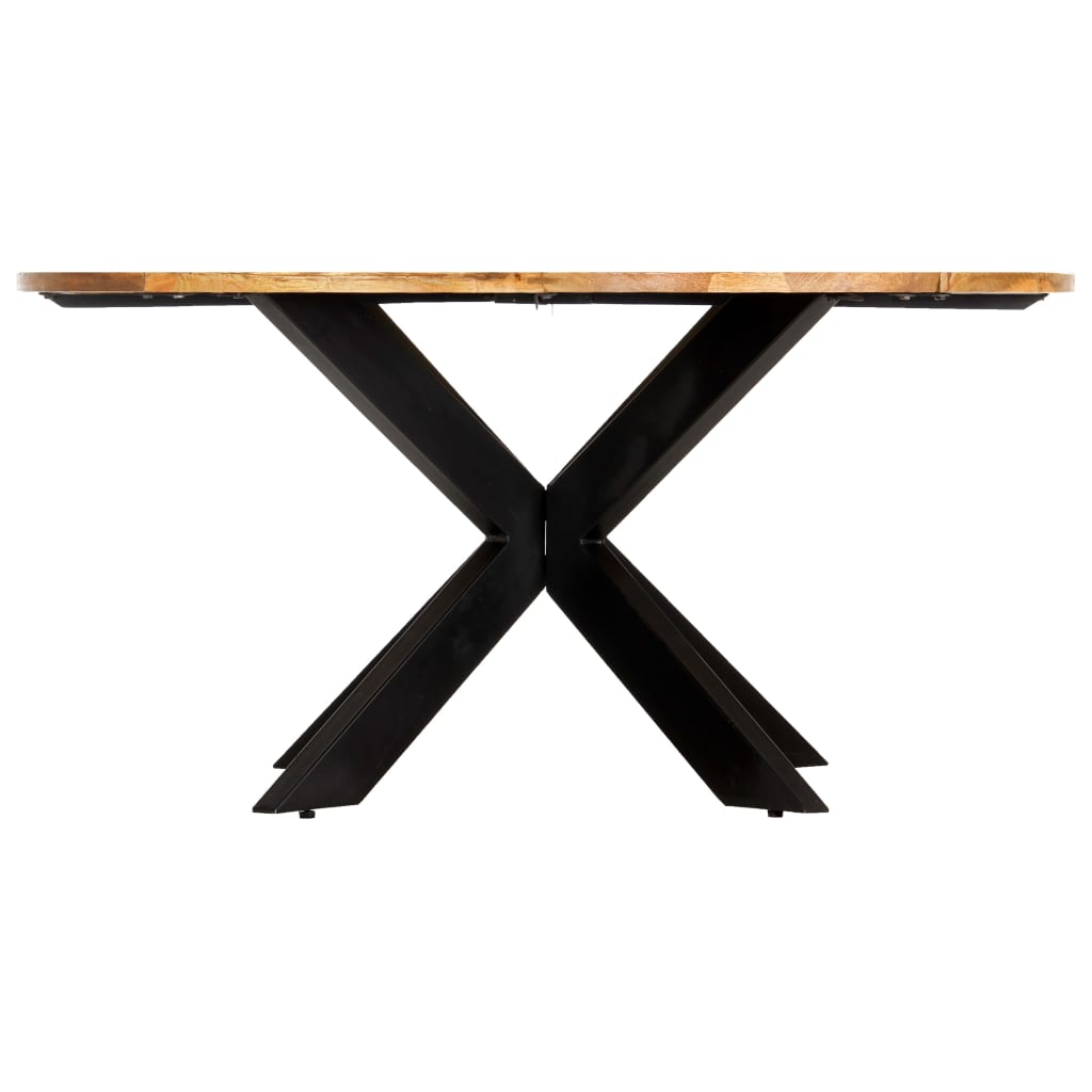 Tavolo da Pranzo Rotondo 150x76cm in Legno Massello di Mango