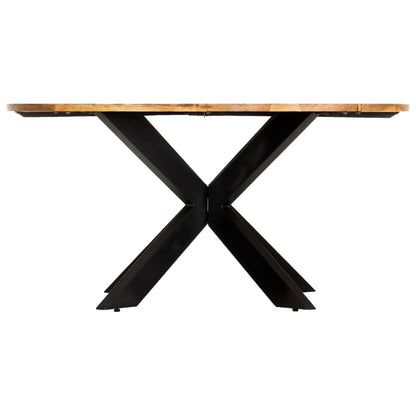 Tavolo da Pranzo Rotondo 150x76cm in Legno Massello di Mango