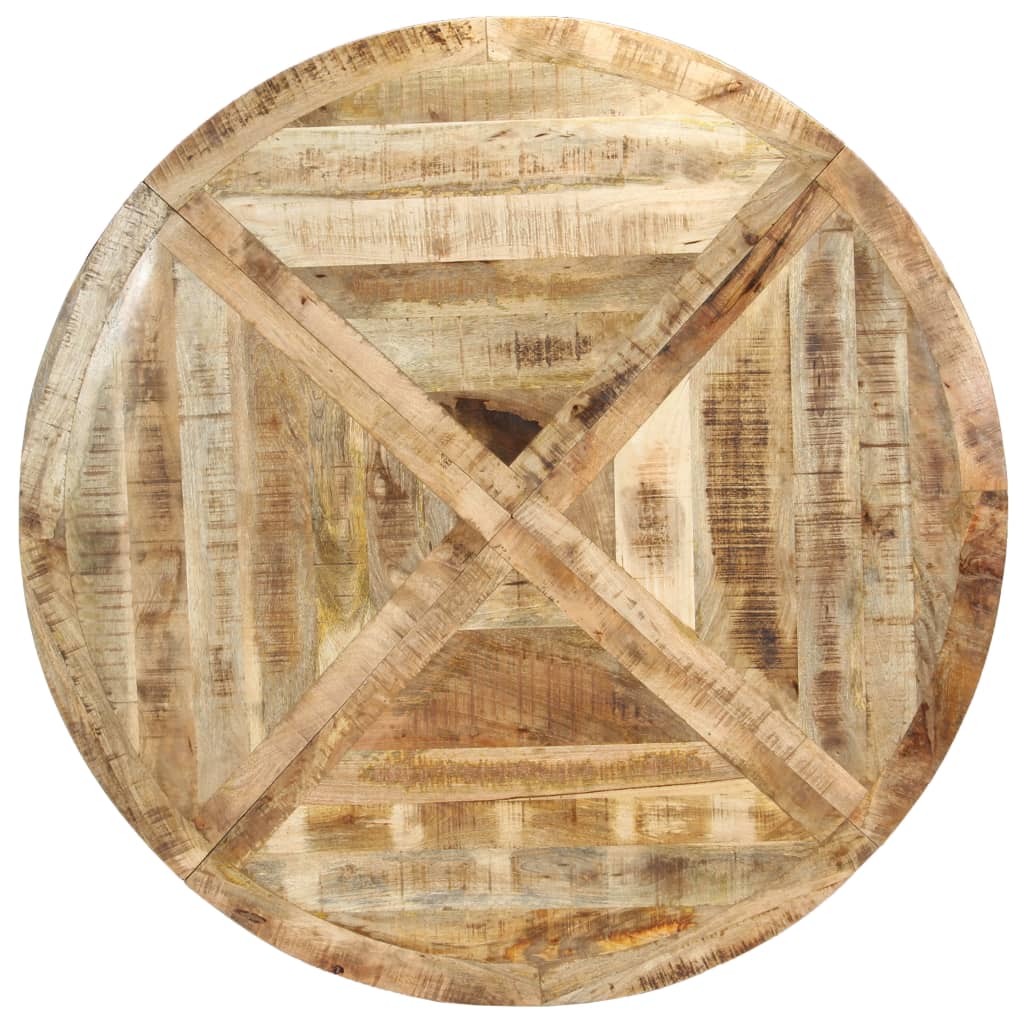 Tavolo da Pranzo Rotondo 150x76cm in Legno Massello di Mango