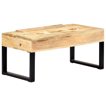 Tavolino Forma a Musicassetta 100x52x45cm Legno Massello Mango