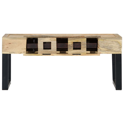 Tavolino Forma a Musicassetta 100x52x45cm Legno Massello Mango