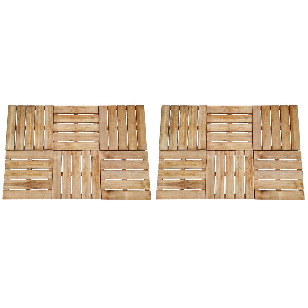 Piastrelle per Esterni 12 pz 50x50 cm in Legno Marrone