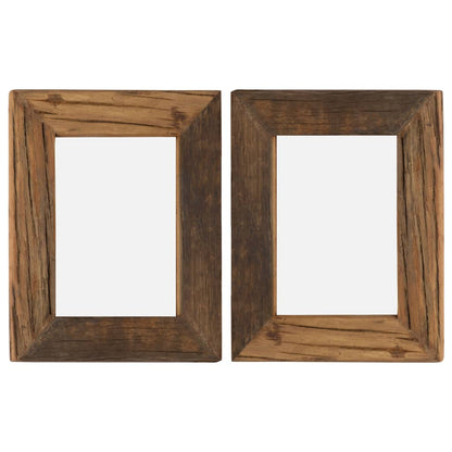 Cornici Foto 2 pz 25x30 cm Legno Massello di Recupero e Vetro