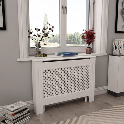 Copertura per Radiatore Bianca 112x19x81,5 cm in MDF