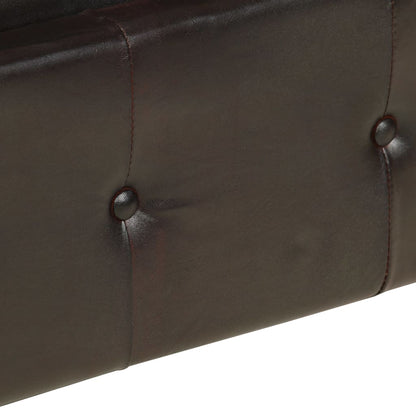 Divano Chesterfield a 2 Posti Marrone in Vera Pelle