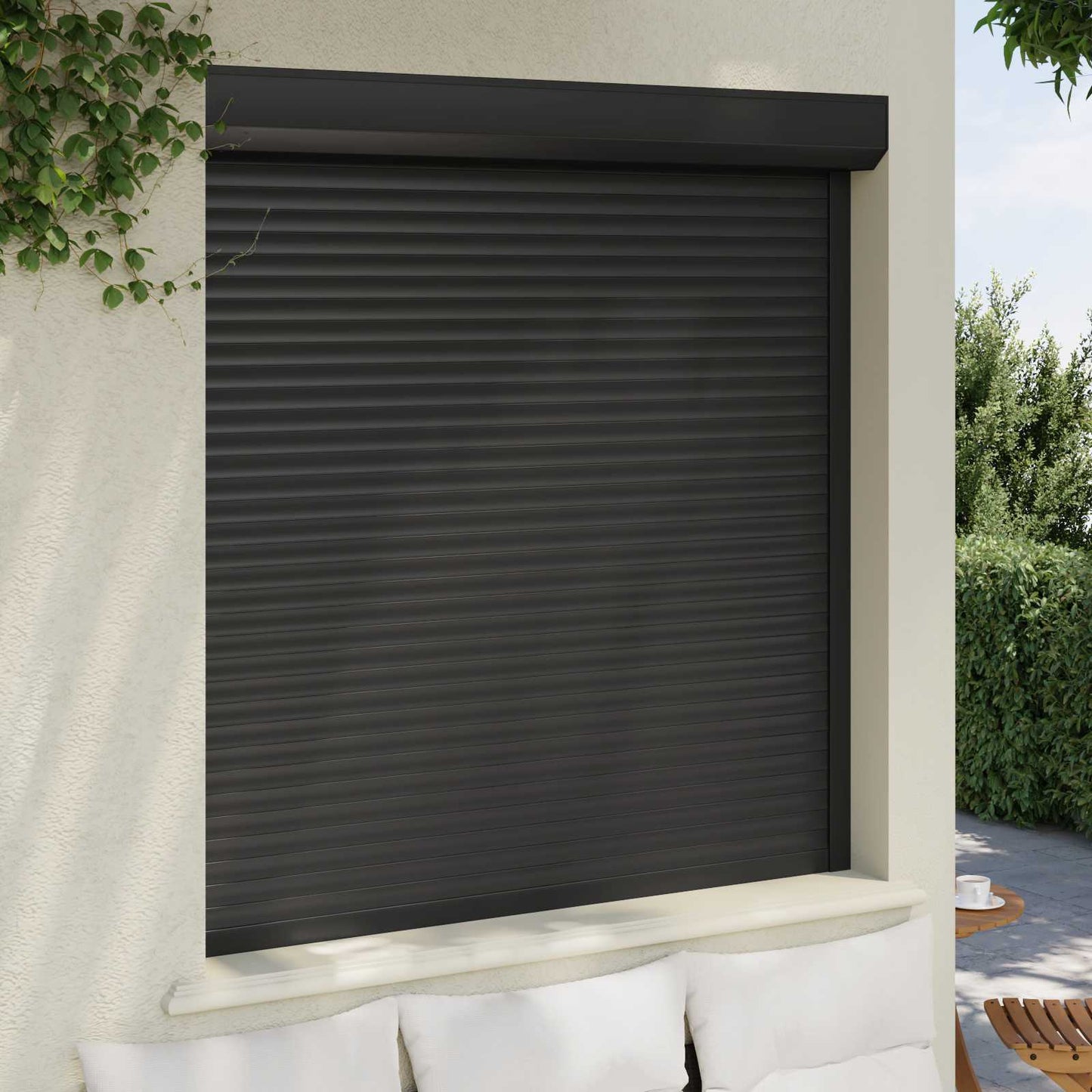 Persiana a rullo Antracite 140 x 150 cm Alluminio e poliuretano