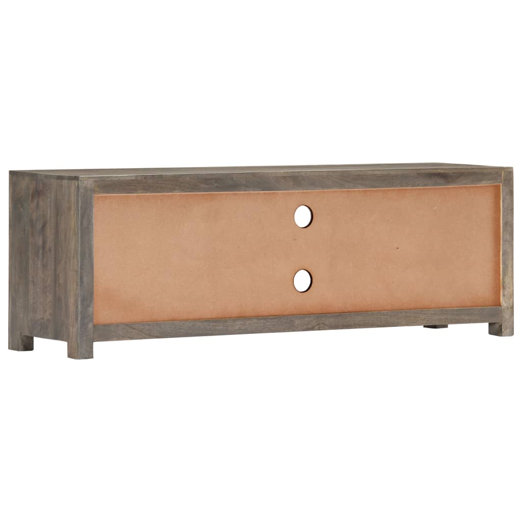 Mobile Porta TV Grigio 120x30x40 cm in Legno Massello di Mango