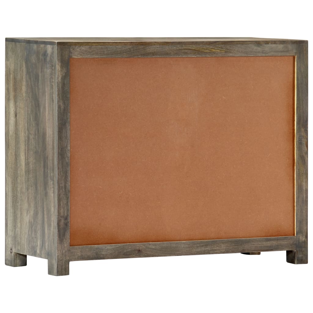 Armadietto Grigio 75x30x60 cm in Legno Massello di Mango
