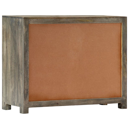 Armadietto Grigio 75x30x60 cm in Legno Massello di Mango