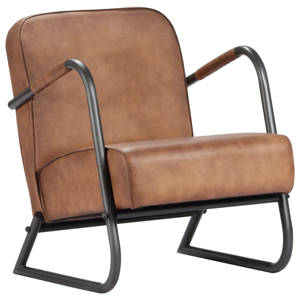 Poltrona Relax Marrone Chiaro in Vera Pelle