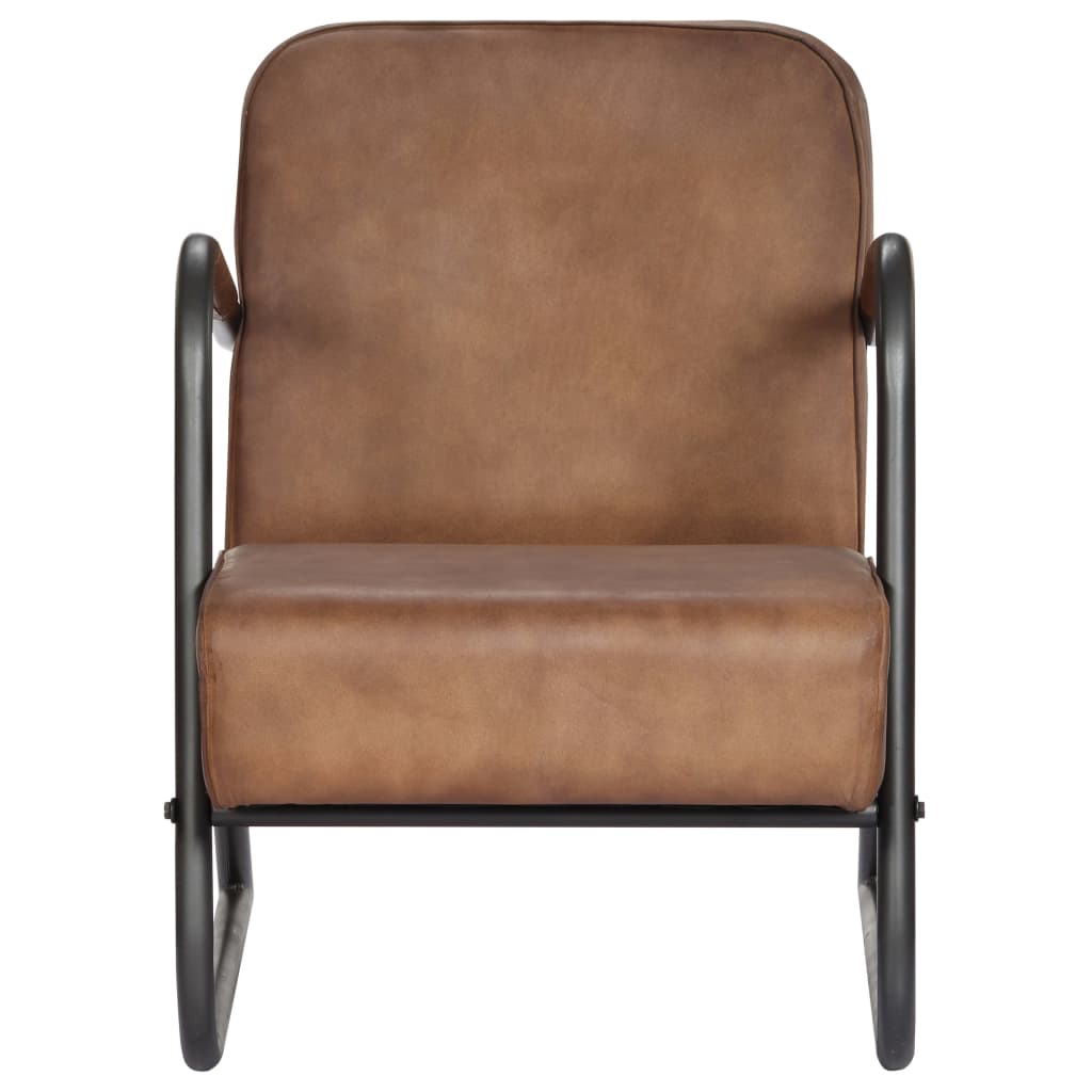 Poltrona Relax Marrone Chiaro in Vera Pelle