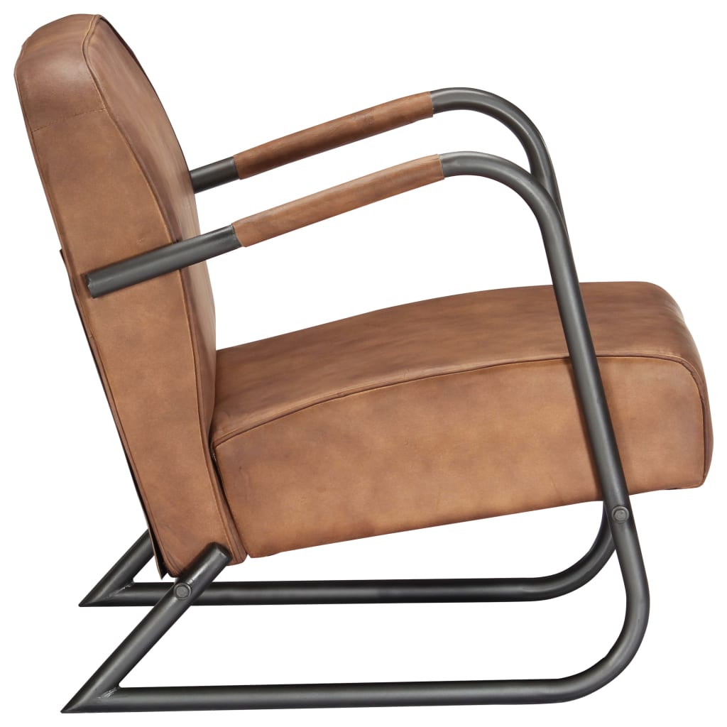Poltrona Relax Marrone Chiaro in Vera Pelle