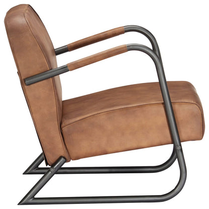 Poltrona Relax Marrone Chiaro in Vera Pelle