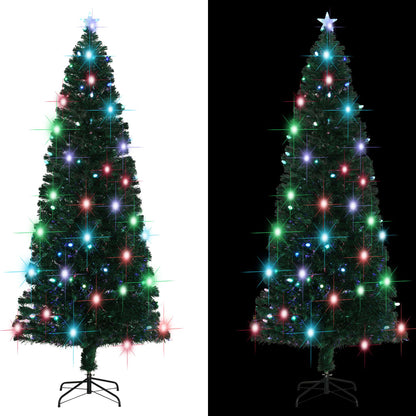 Albero di Natale Preilluminato con Supporto e LED 240 cm Fibra Ottica