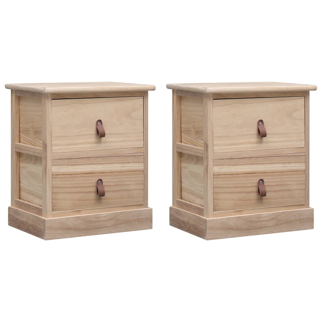 Comodini 2pz 38x28x45 cm in Legno di Paulonia