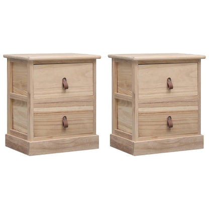 Comodini 2pz 38x28x45 cm in Legno di Paulonia