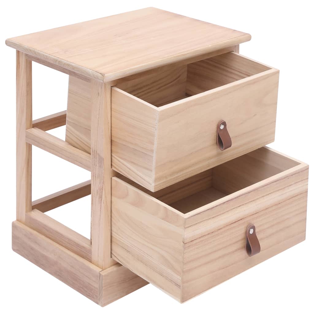 Comodini 2pz 38x28x45 cm in Legno di Paulonia