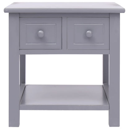 Tavolino Laterale Grigio 40x40x40 cm in Legno di Paulownia