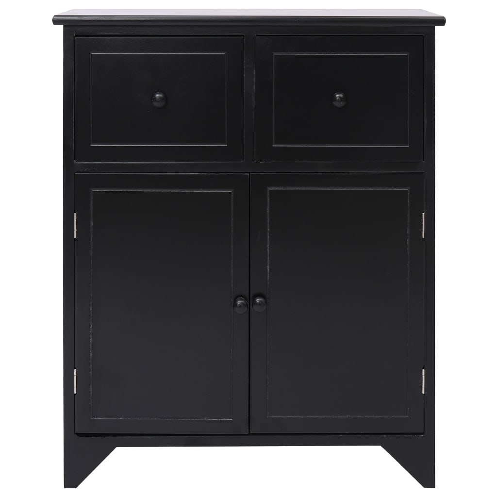 Mobiletto Nero 60x30x75 cm in Legno di Paulownia