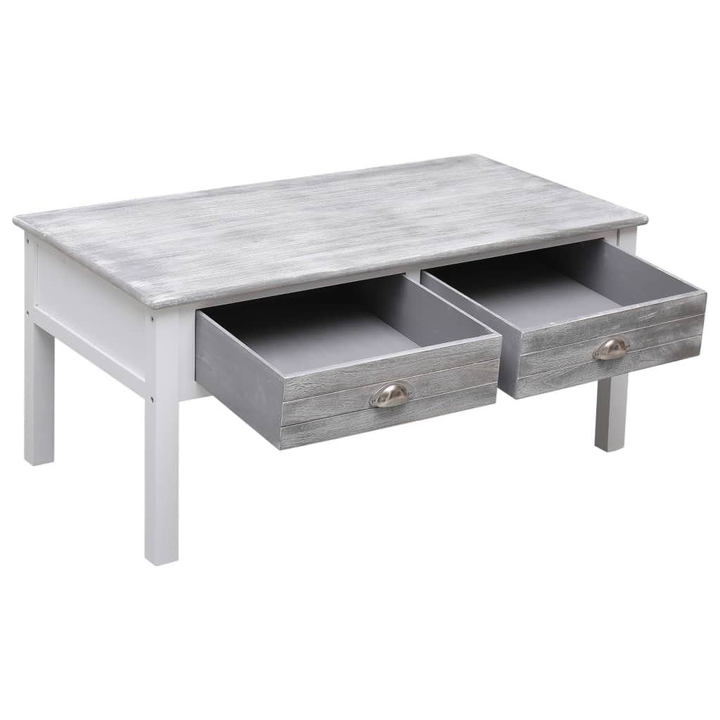 Tavolino da Salotto Grigio 100x50x45 cm in Legno